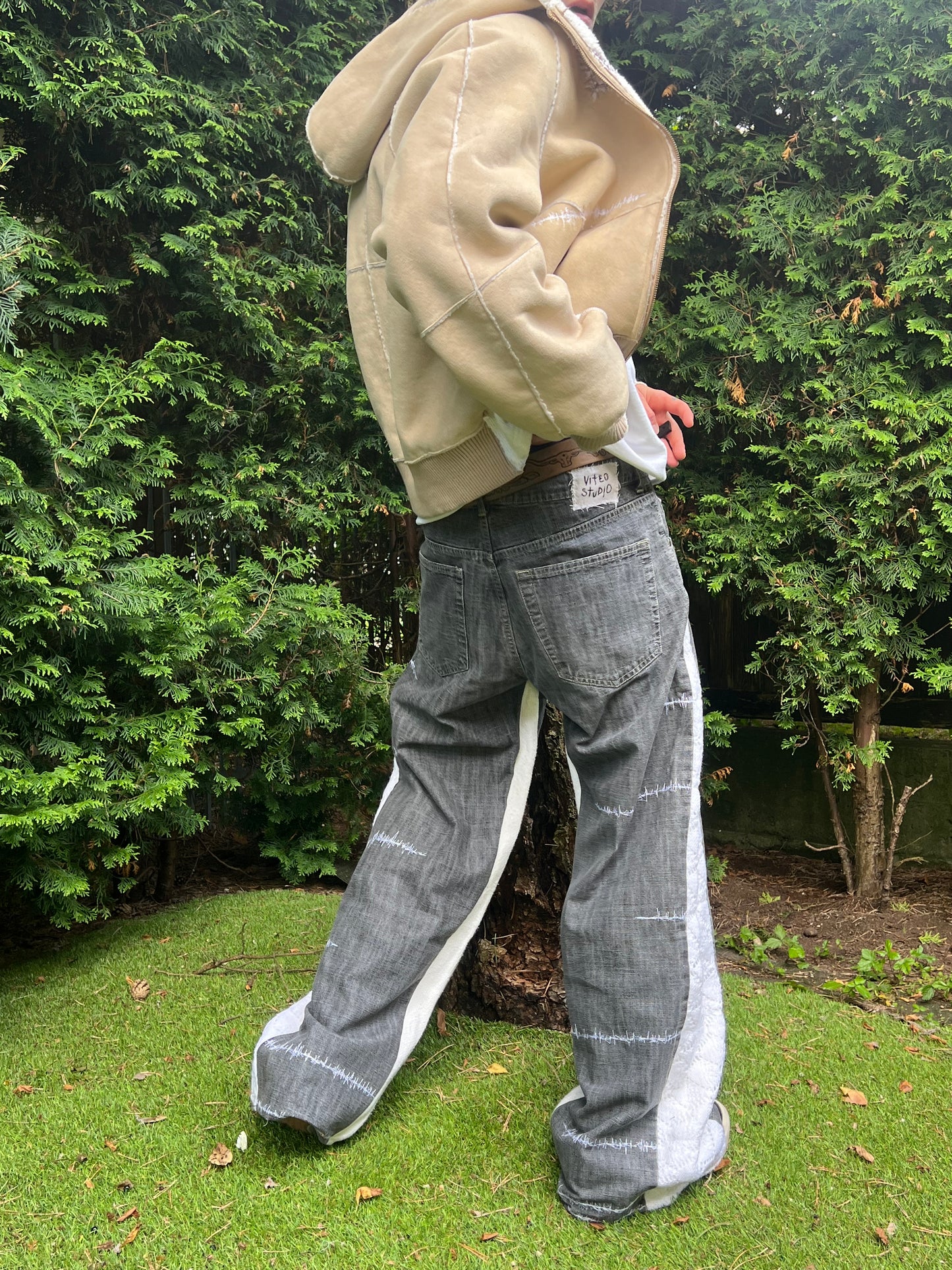 Cross n' Scars Knitted Flared Denim Jeans NR.05