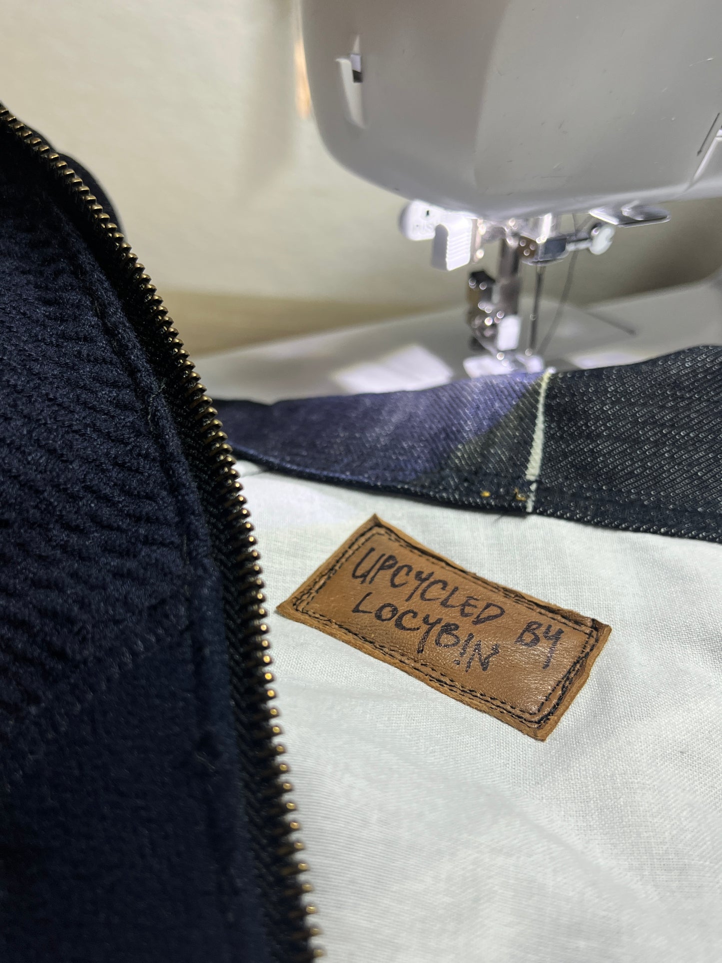 navy textured puzzle jacket