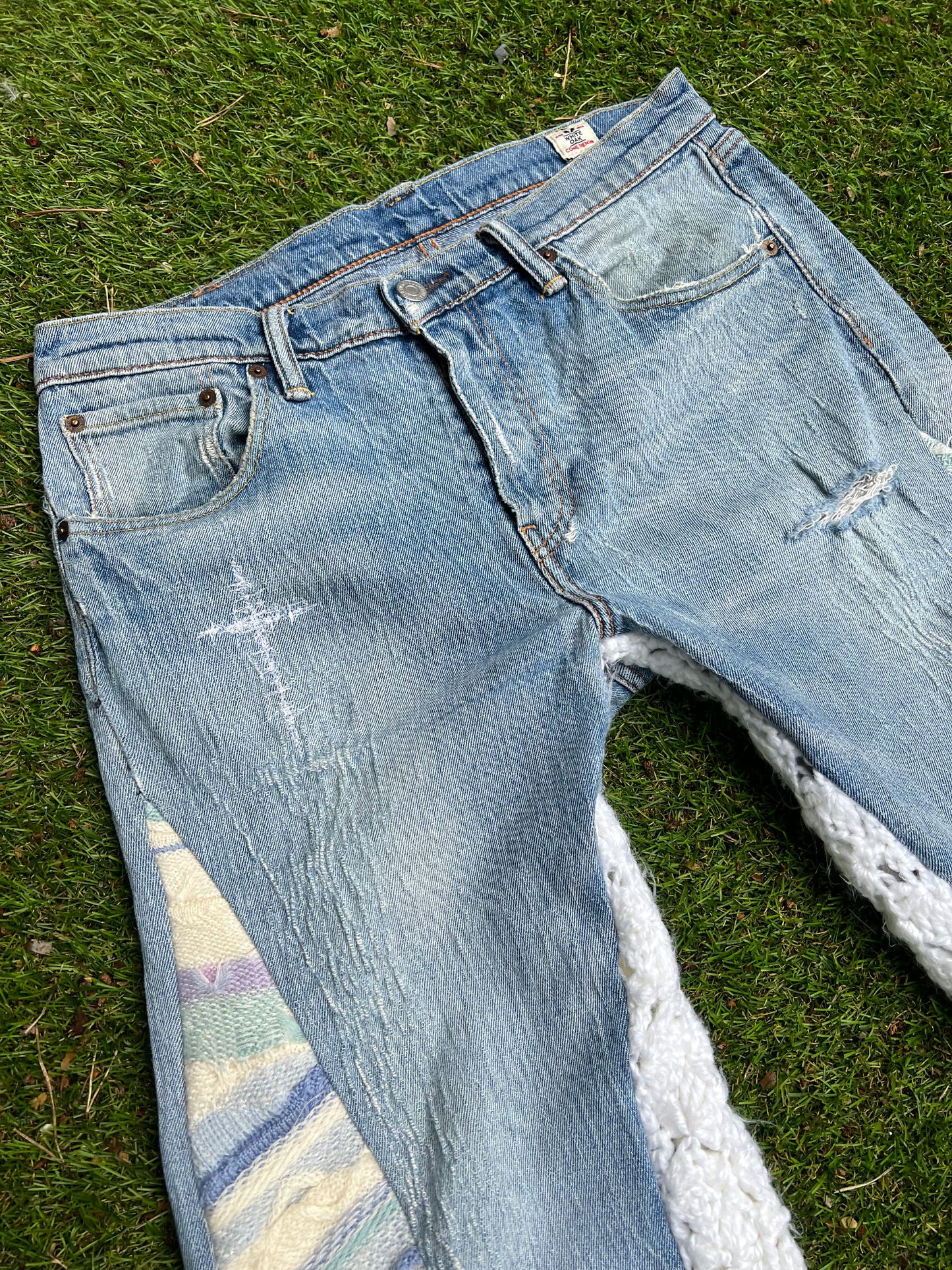 coogi & crochet flared denim jeans