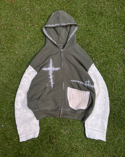 Embroidered Cross Knitted Hoodie NR.16