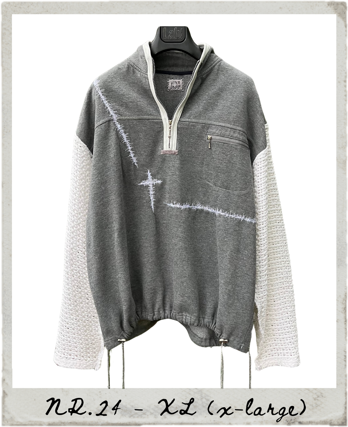 Embroidered Cross 1/4 Zip Sweatshirt NR.24