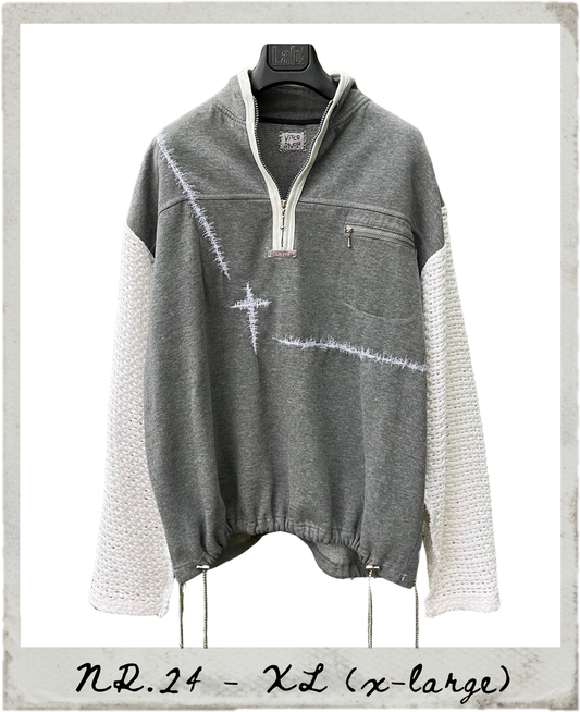 Embroidered Cross 1/4 Zip Sweatshirt NR.24