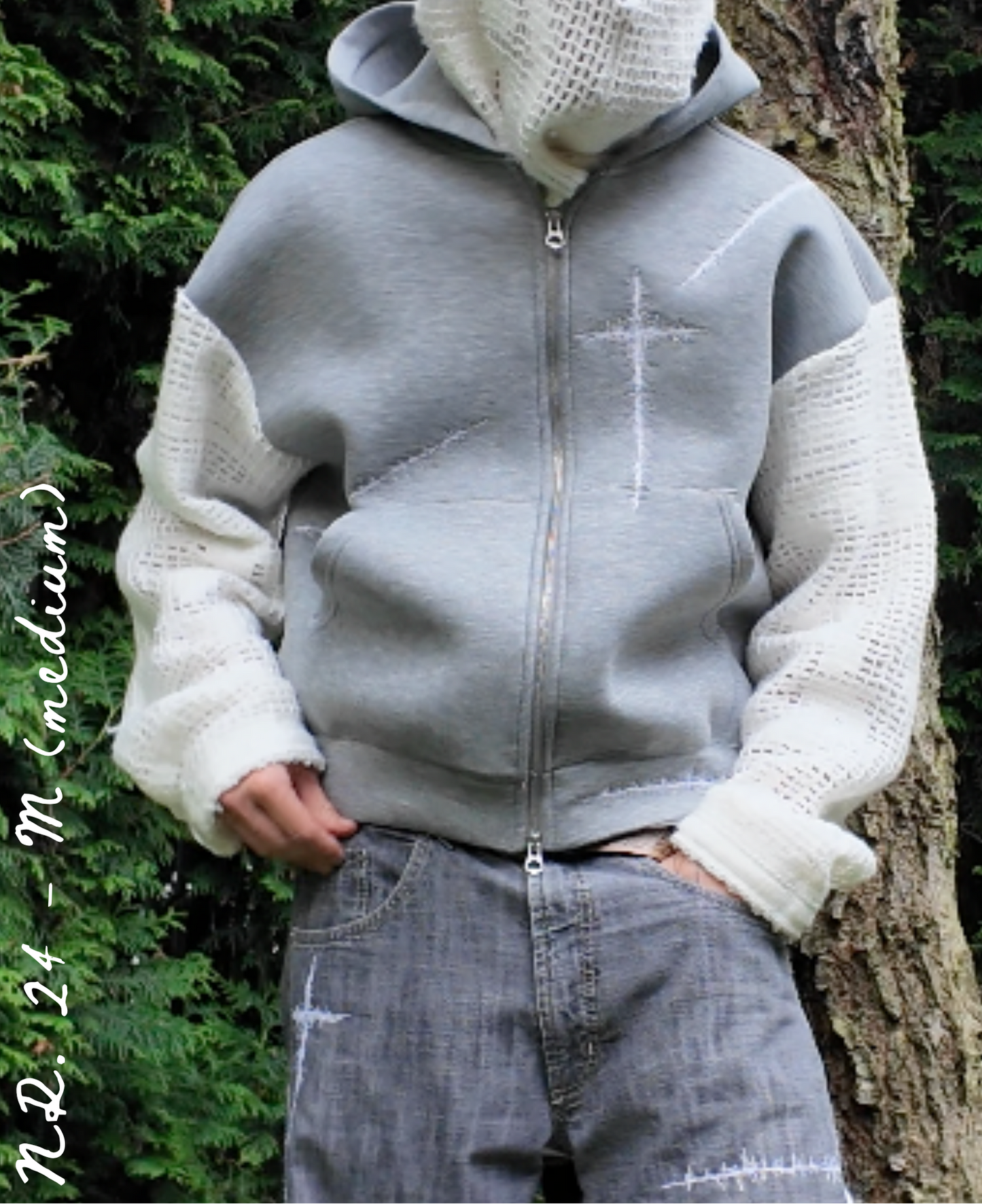 cross n scars embroidered hoodie
