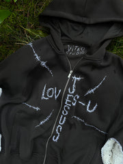 Jesus Loves•U Embroidered Hoodie NR.11