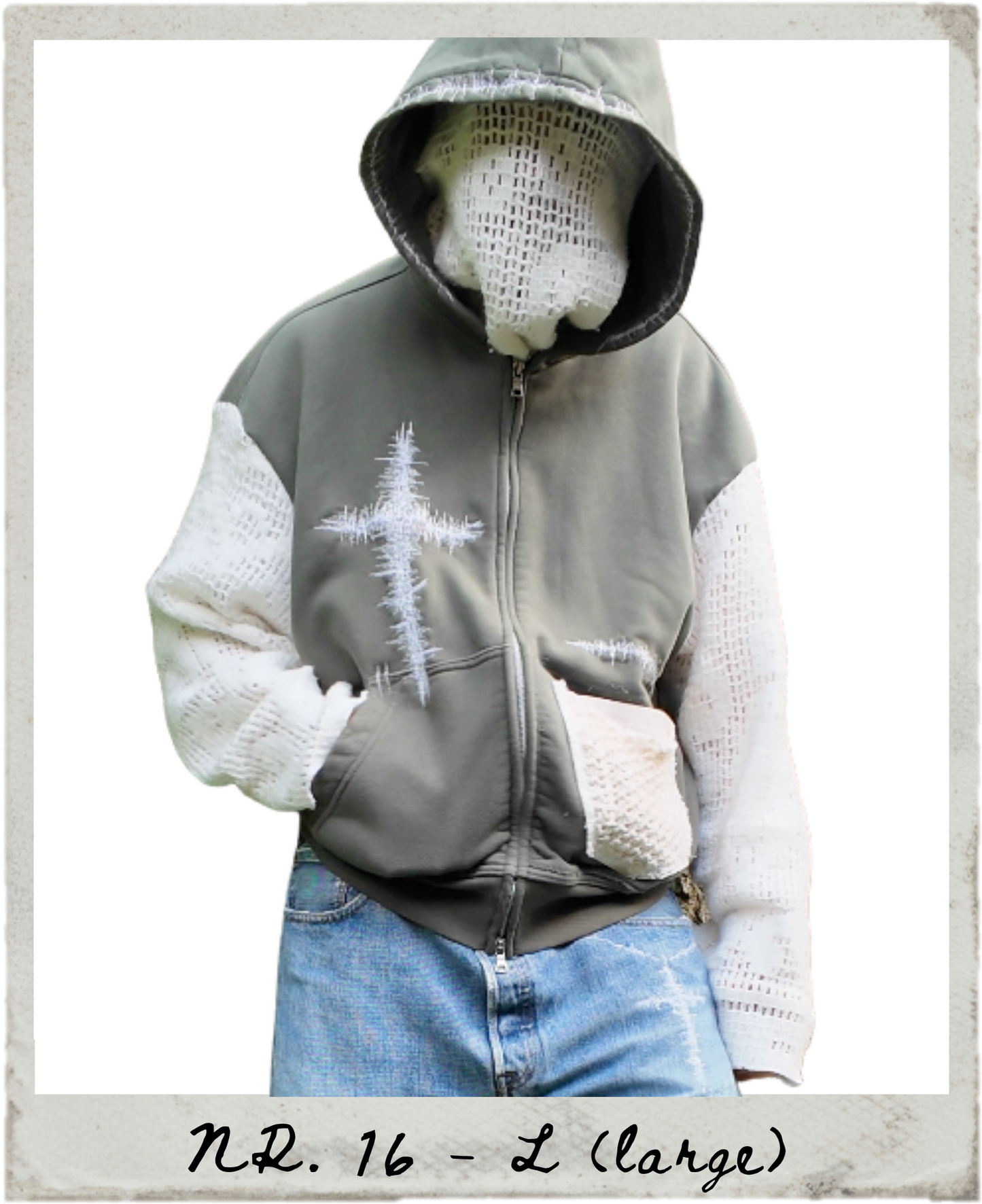 knitted cross hoodie