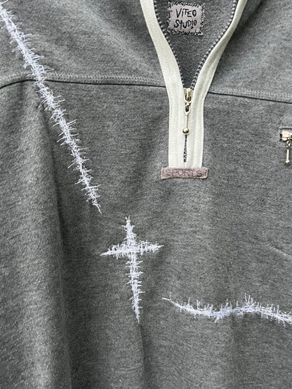 Embroidered Cross 1/4 Zip Sweatshirt NR.24