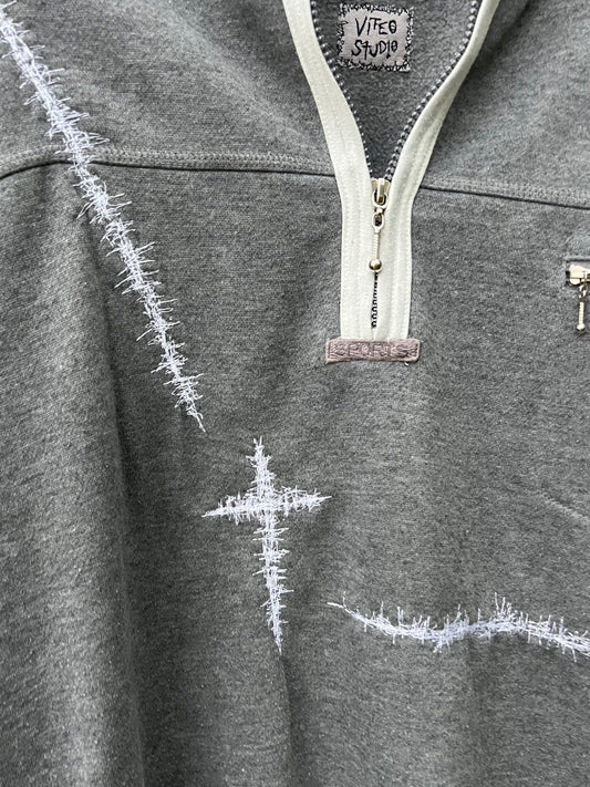 Embroidered Cross 1/4 Zip Sweatshirt NR.24