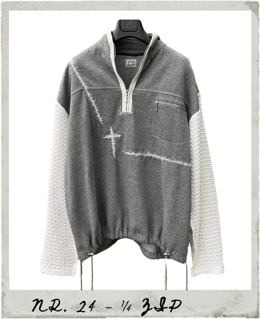embroidered cross quarter zip NR.24