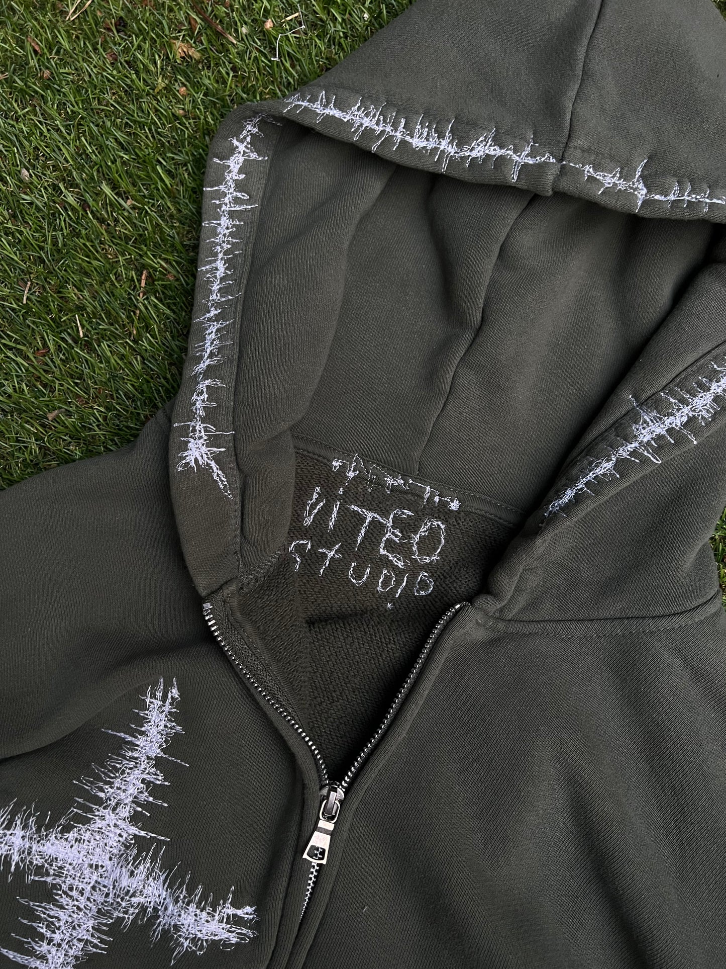 Embroidered Cross Knitted Hoodie NR.16