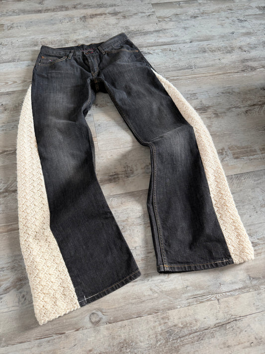 Crochet Flared Crochet Denim Jeans N.18