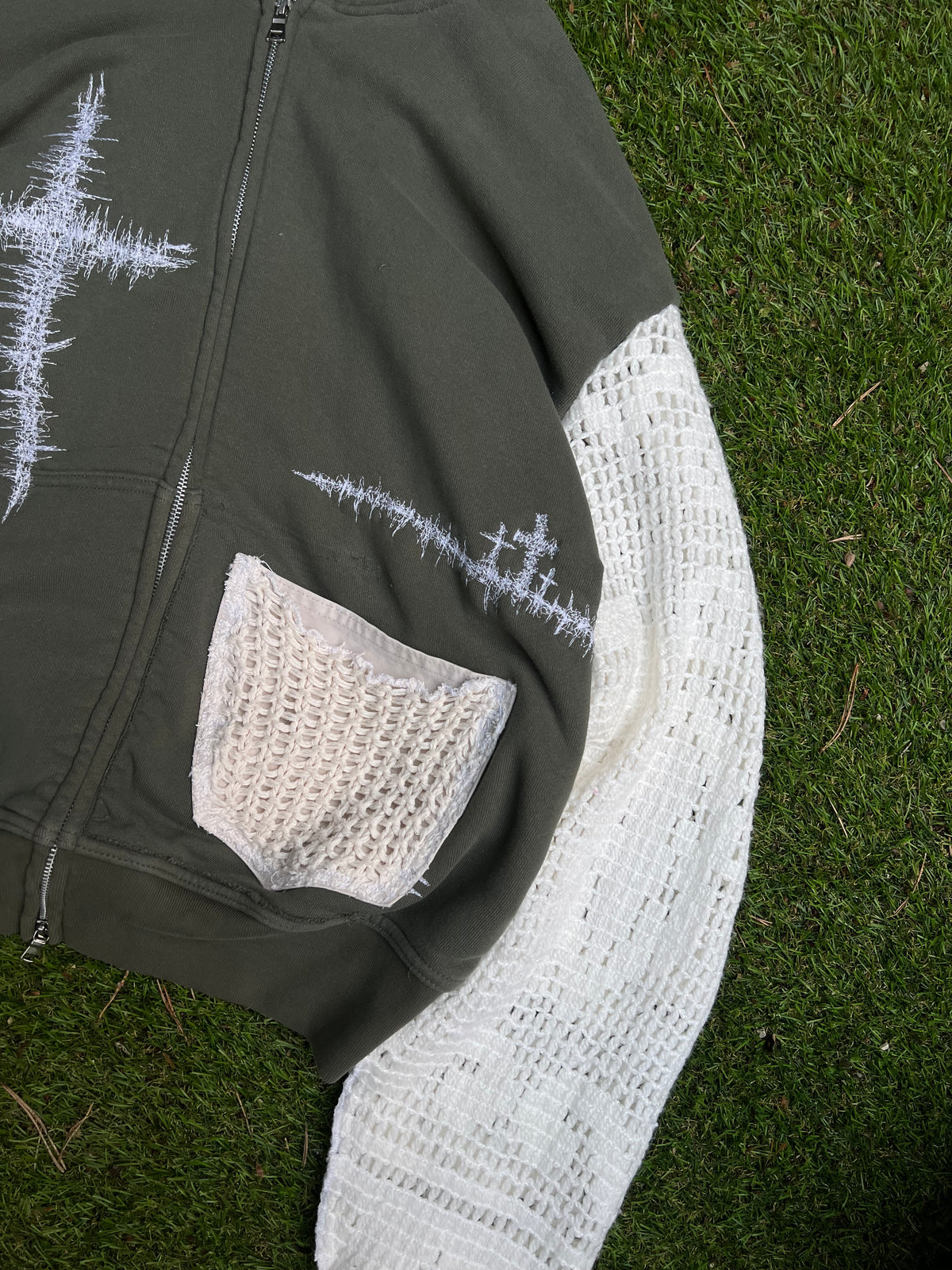 Embroidered Cross Knitted Hoodie NR.16