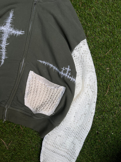 Embroidered Cross Knitted Hoodie NR.16