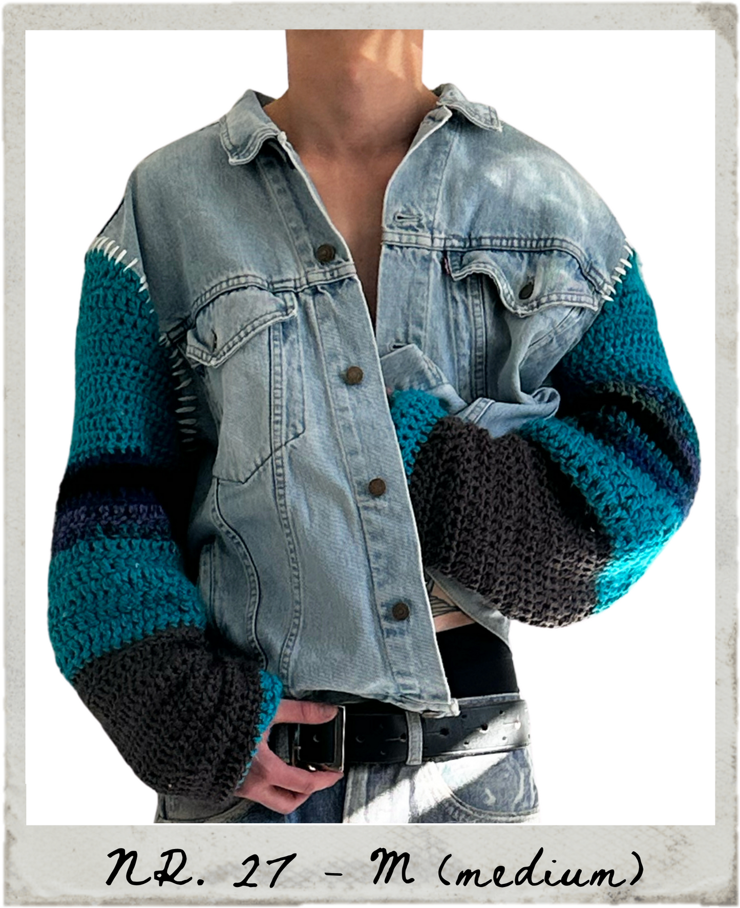 crochet denim jacket
