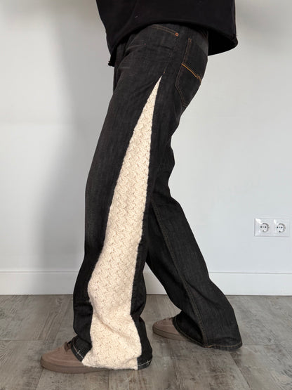 Crochet Flared Crochet Denim Jeans N.18