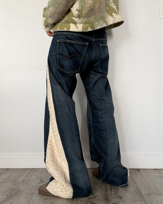 Crochet Flared Cross Denim Jeans NR.06