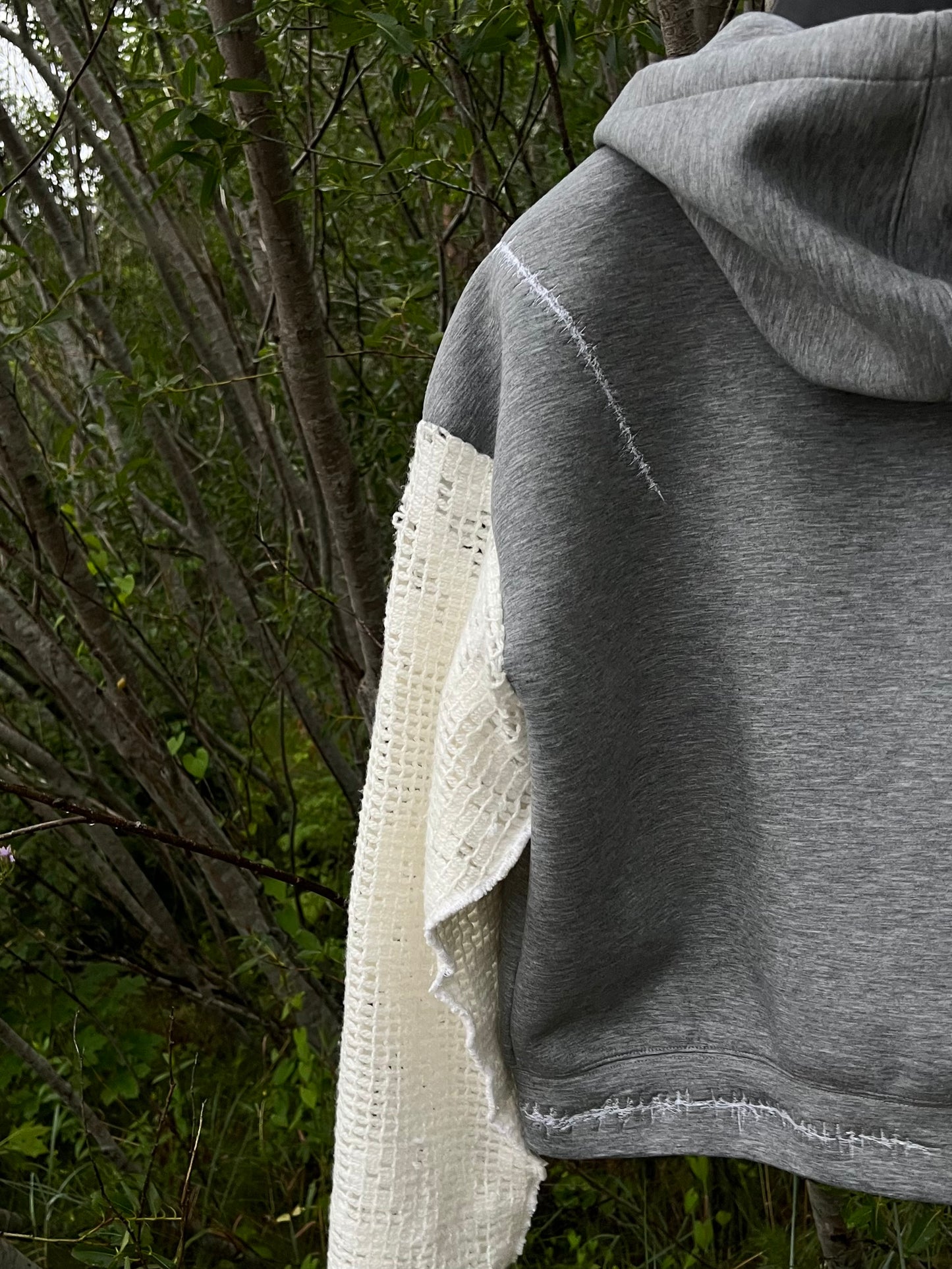 cross n scars embroidered hoodie