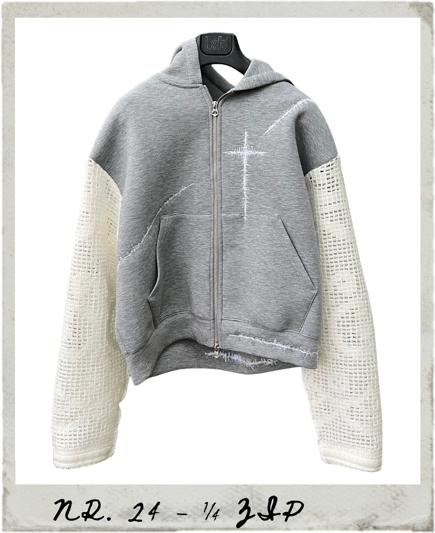 cross n scars embroidered hoodie